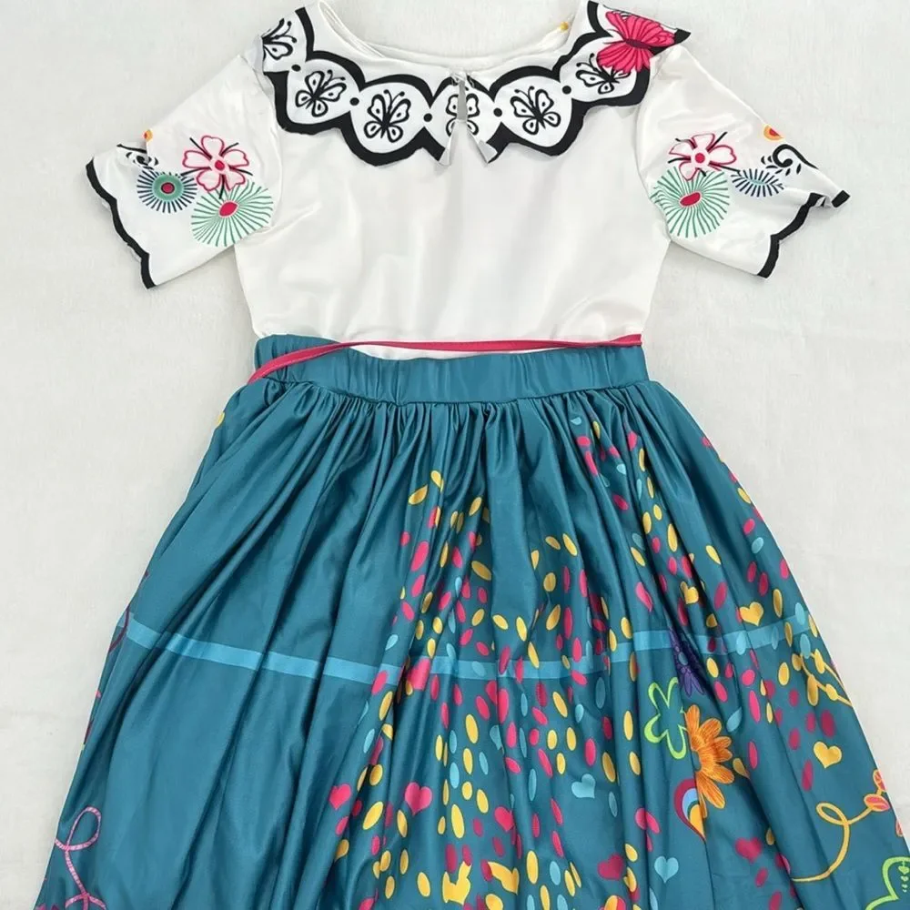 Mirabel Encanto Costume Girls 150 (12) Dress Movie Halloween Dress Up Unbranded